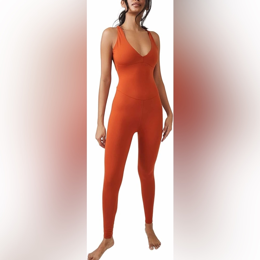 NWT FP Movement elevate jumpsuit color red earth size large